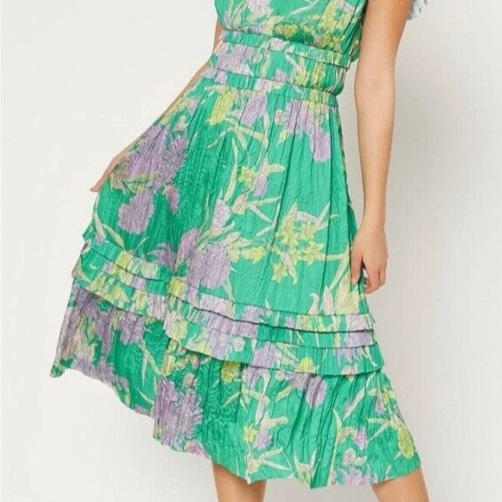 Current Air Green and Pink Patterned Dress